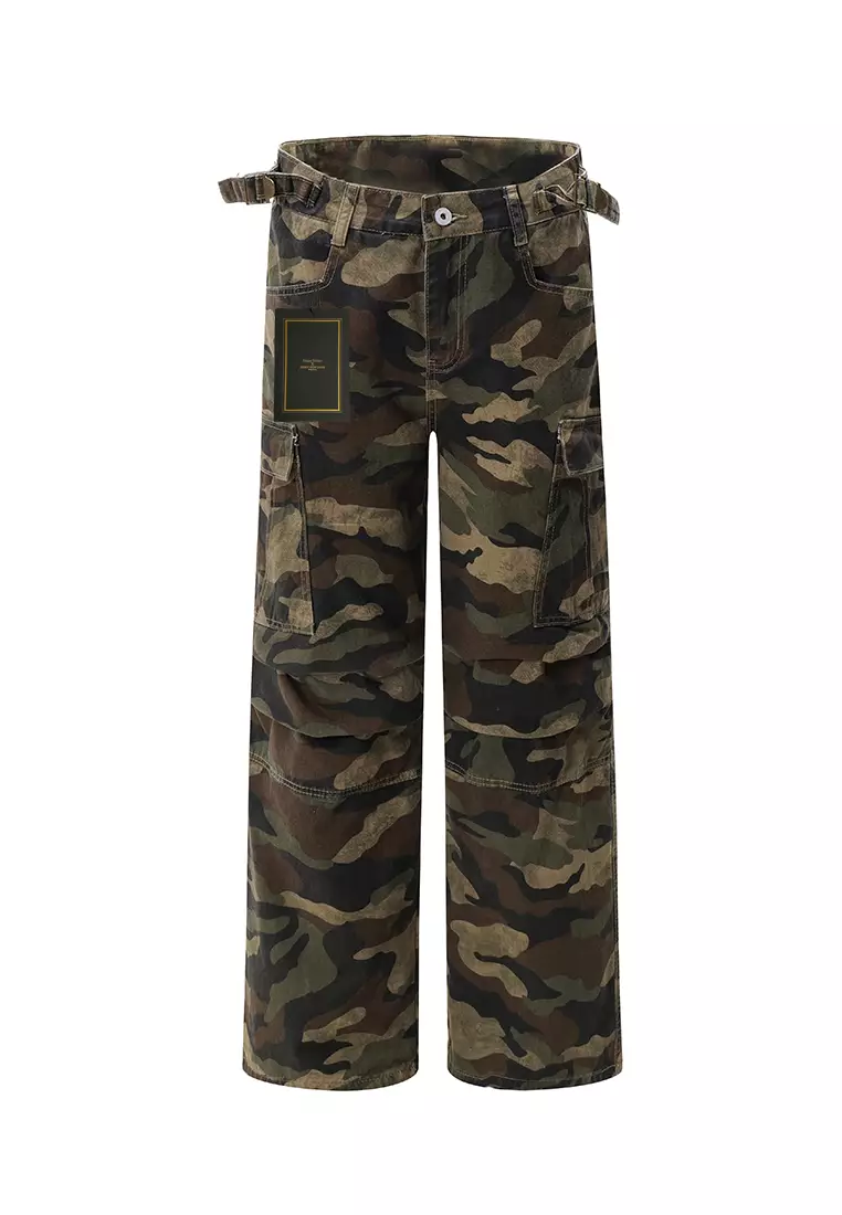 Retro Camouflage Straight Work Jeans LK-XTD726