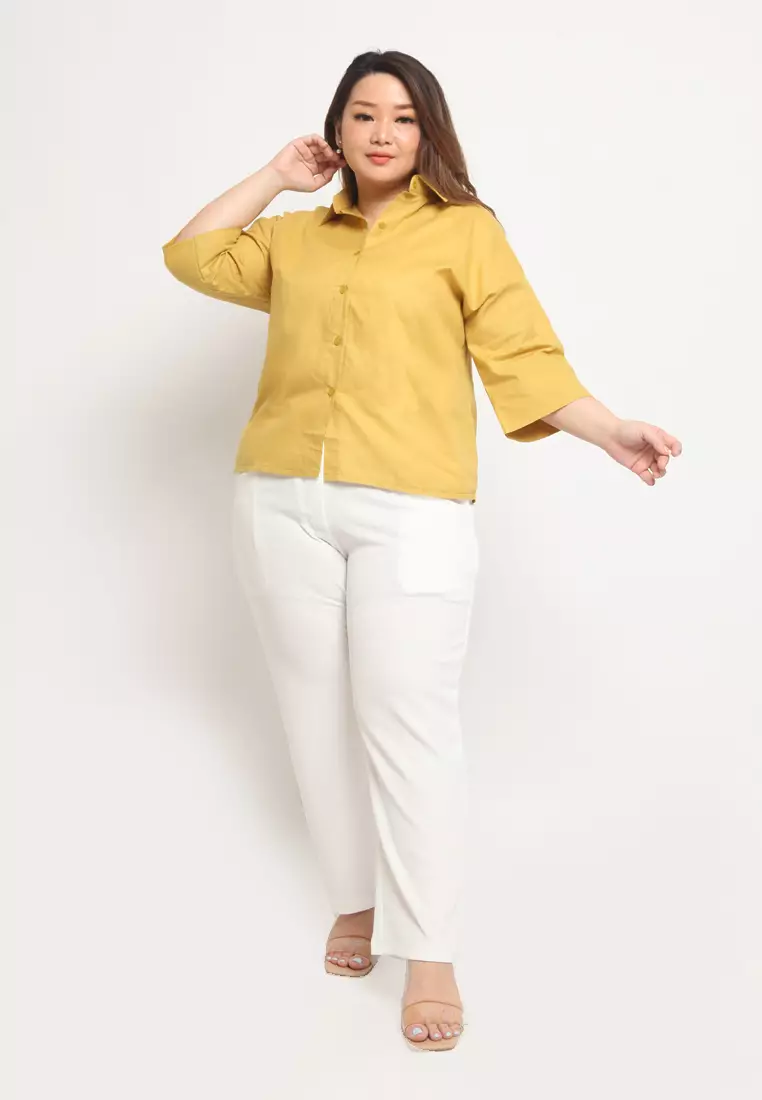 Plus Size Pants Regular Fit Anais Ivory