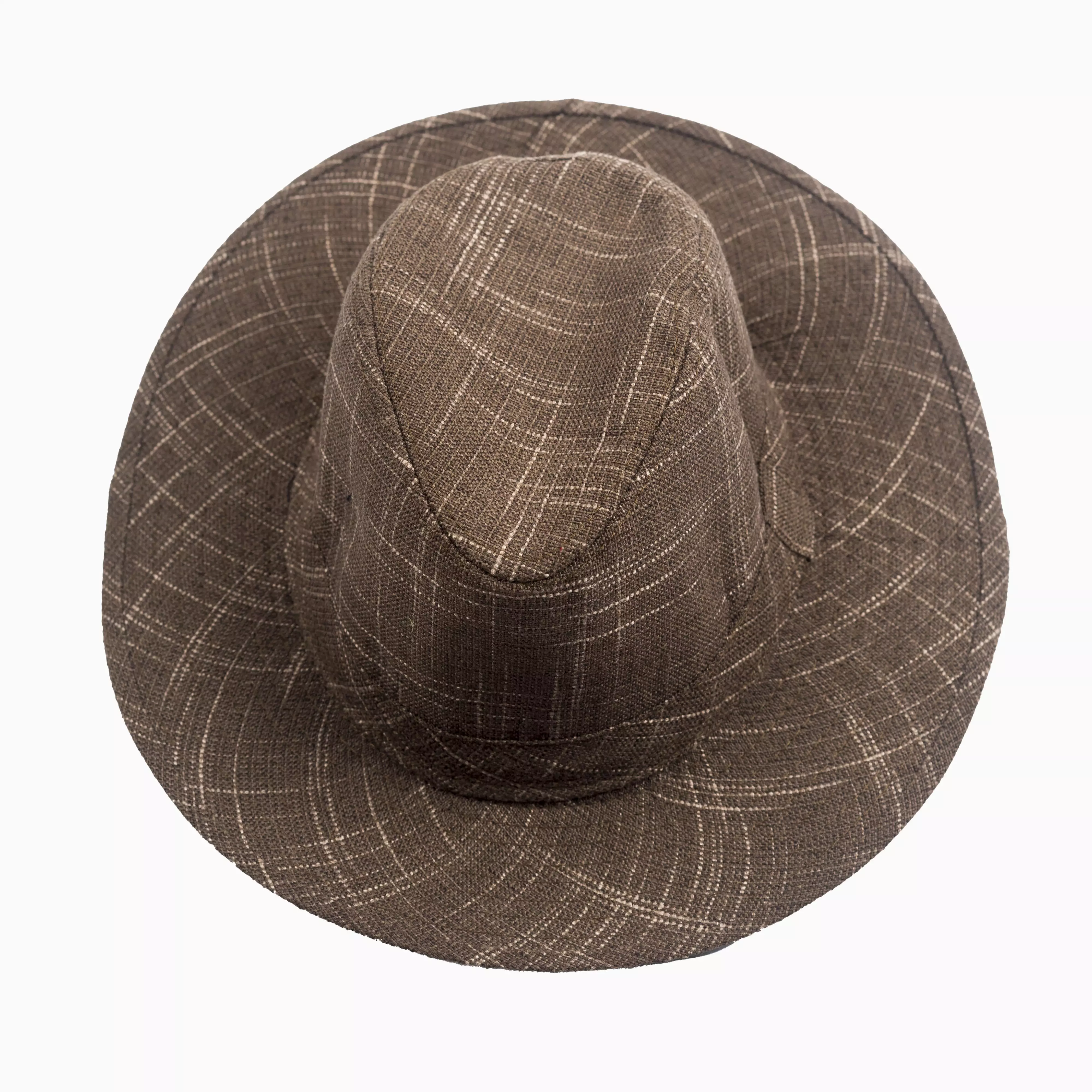 Houseofcuff Topi Panama Hat Fedora Pantai Cowboy Lebar Unisex Cokelat