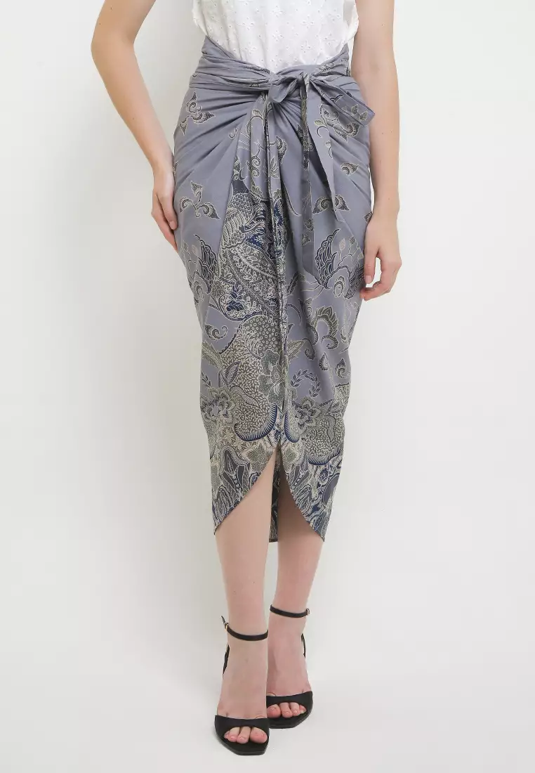 Rok Lilit Batik Instan Wanita Ethania Grey