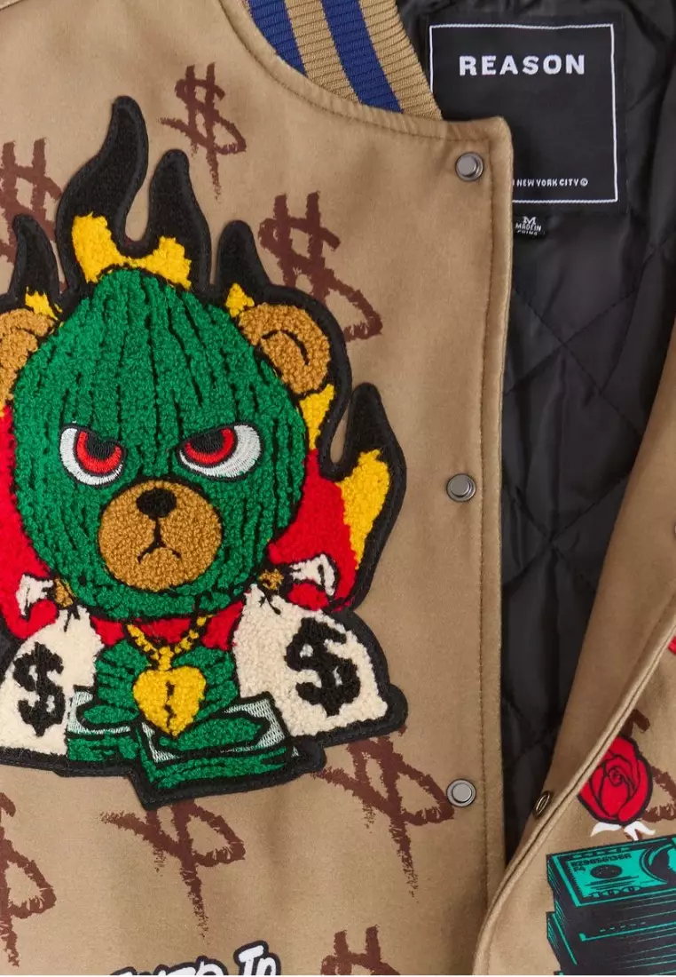 來自紐約的街頭服飾品牌 - Paper 棒球夾克 - 米色/藍色