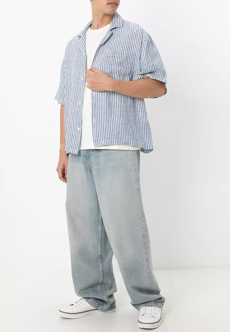 Linen Box Fit Short Sleeve Shirt