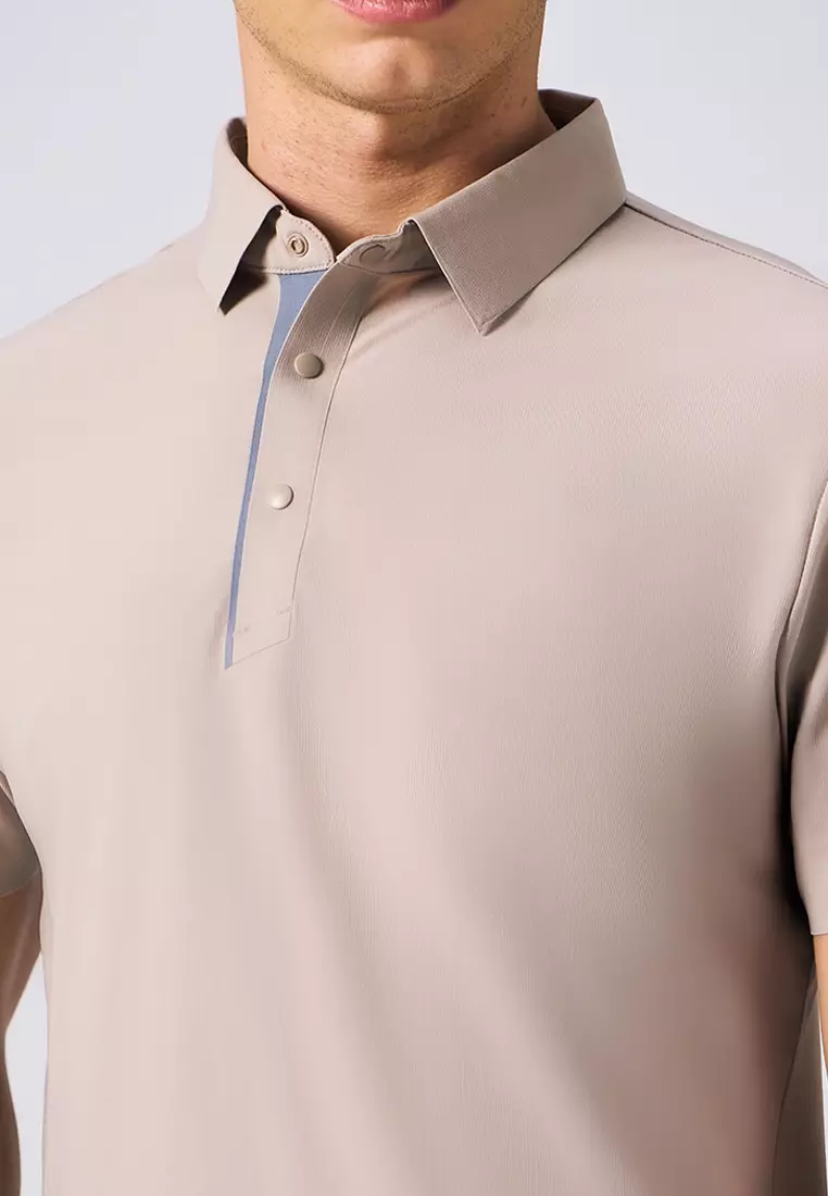 Seamless Polo with Contrast Placket