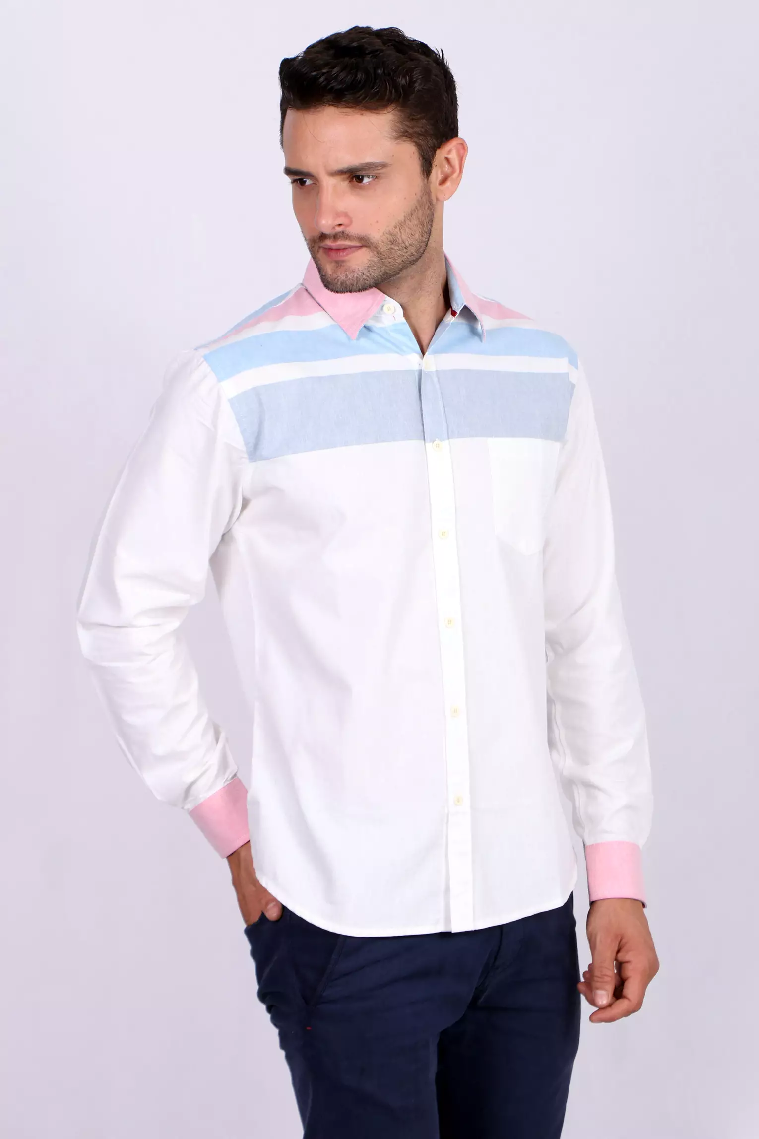 Kemeja Pria Cotton Long Sleeve Shirt 5008 Red