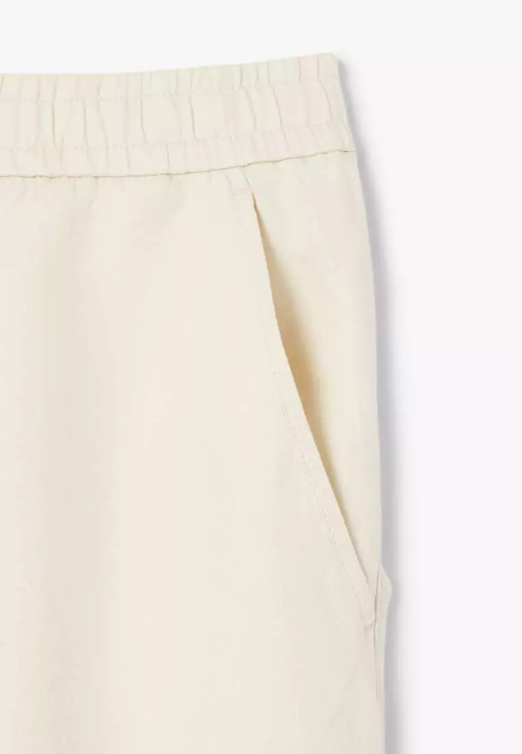 Regular Fit Linen Blend Twill Shorts