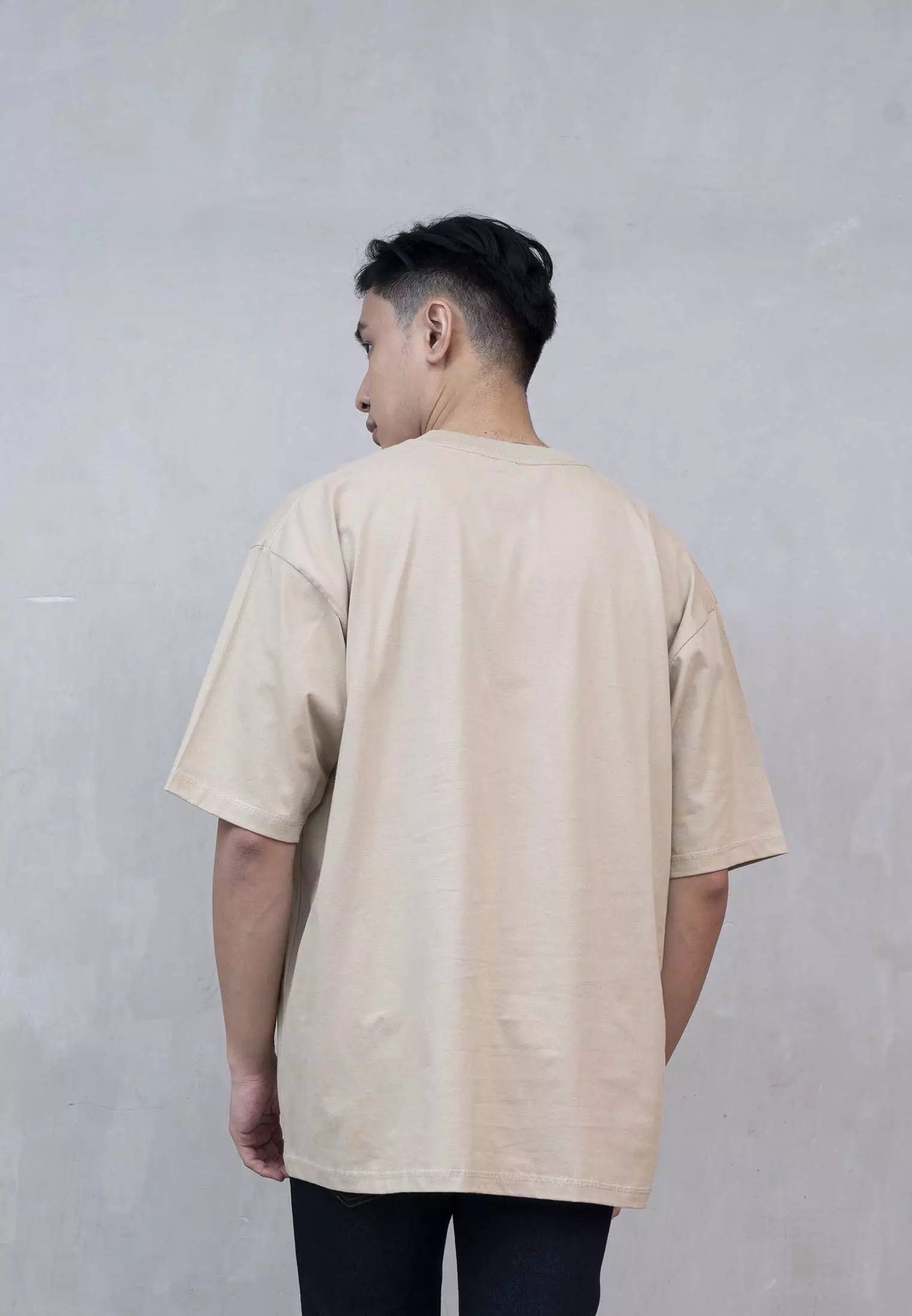 Houseofcuff Kaos Oversized T-shirt Pria Unisex Tebal Oversize Krem