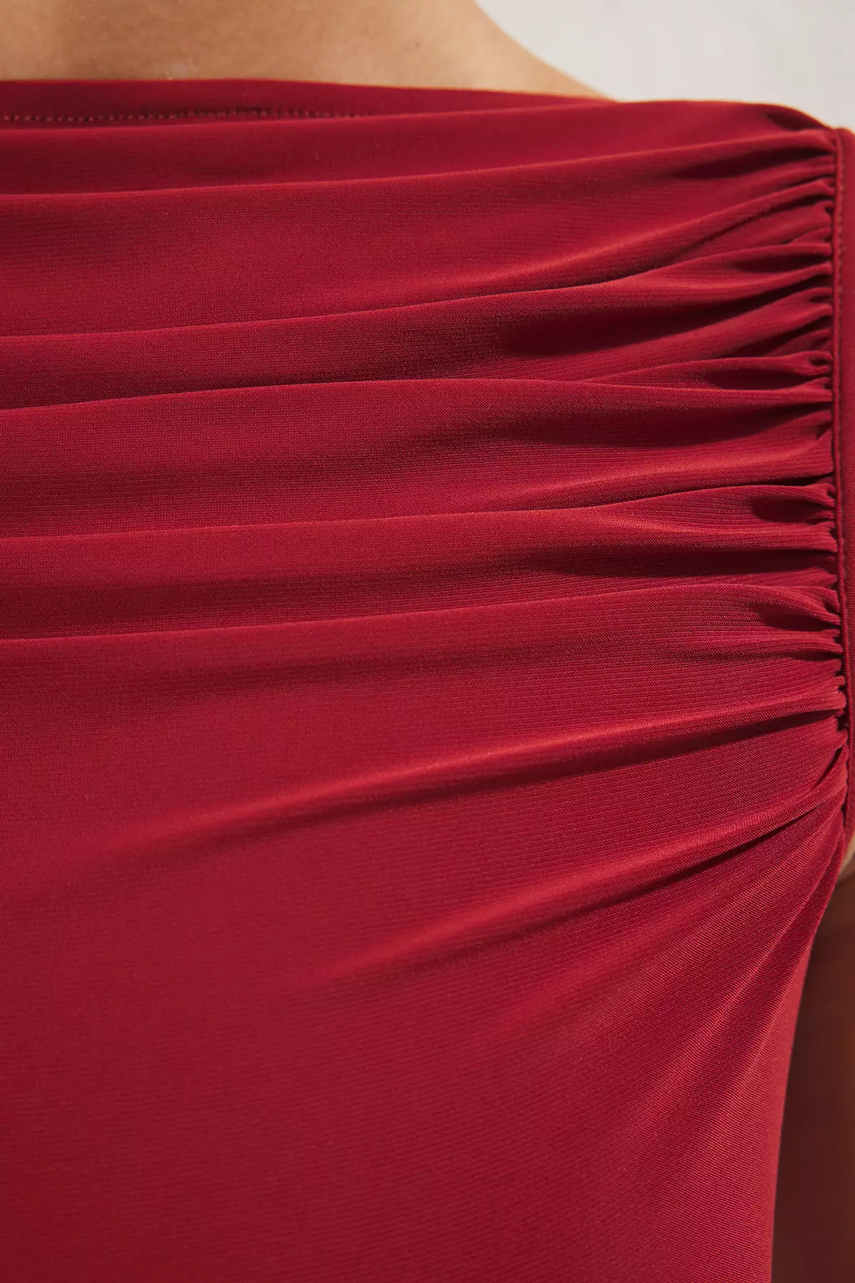 Gathered Collar Evening Dress