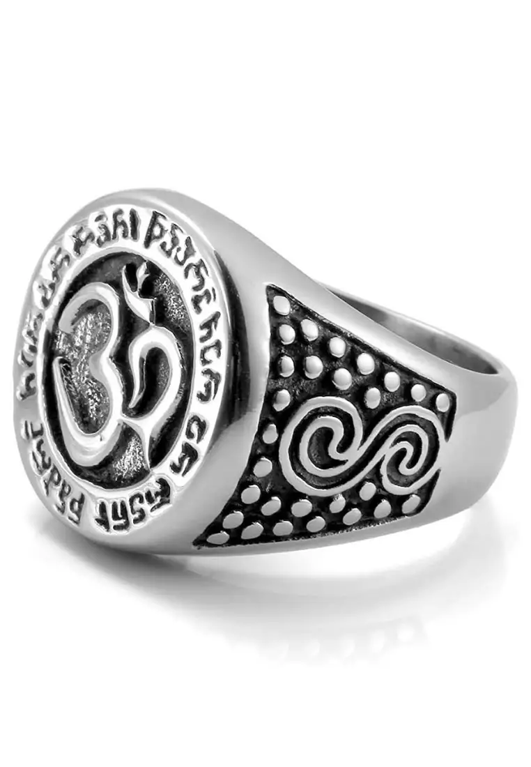 Men's Accessories Aum Premium Stainless-Steel Cincin Pria Ring Silver