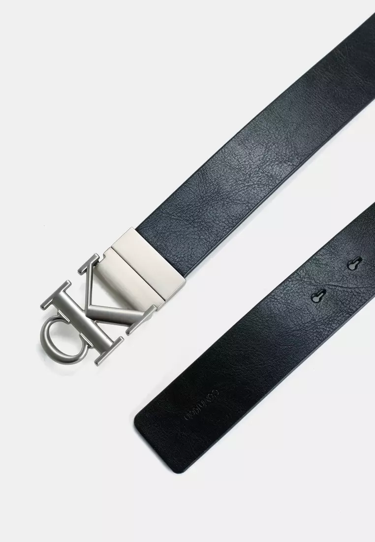 Buckle Reversible Tumbled Leather Belt - Calvin Klein Accessories & Footwear