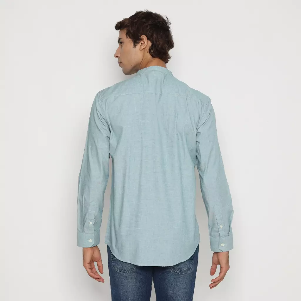 Platini Kemeja Koko Pria Lengan Panjang Katun Hijau 961274