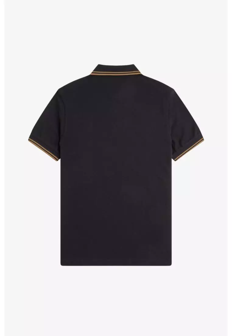Fred Perry M3600 Twin Tipped Fred Perry Shirt (Black / Shaded Stone / Shaded Stone)