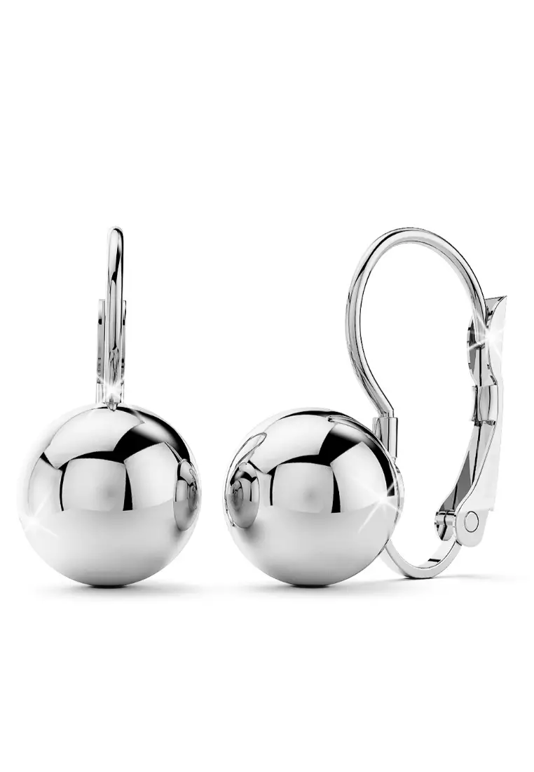 White gold clearance leverback earrings