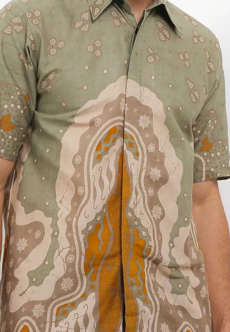 Mustika Kemeja Batik Premium Pria Casual Modern Lengan Pendek
