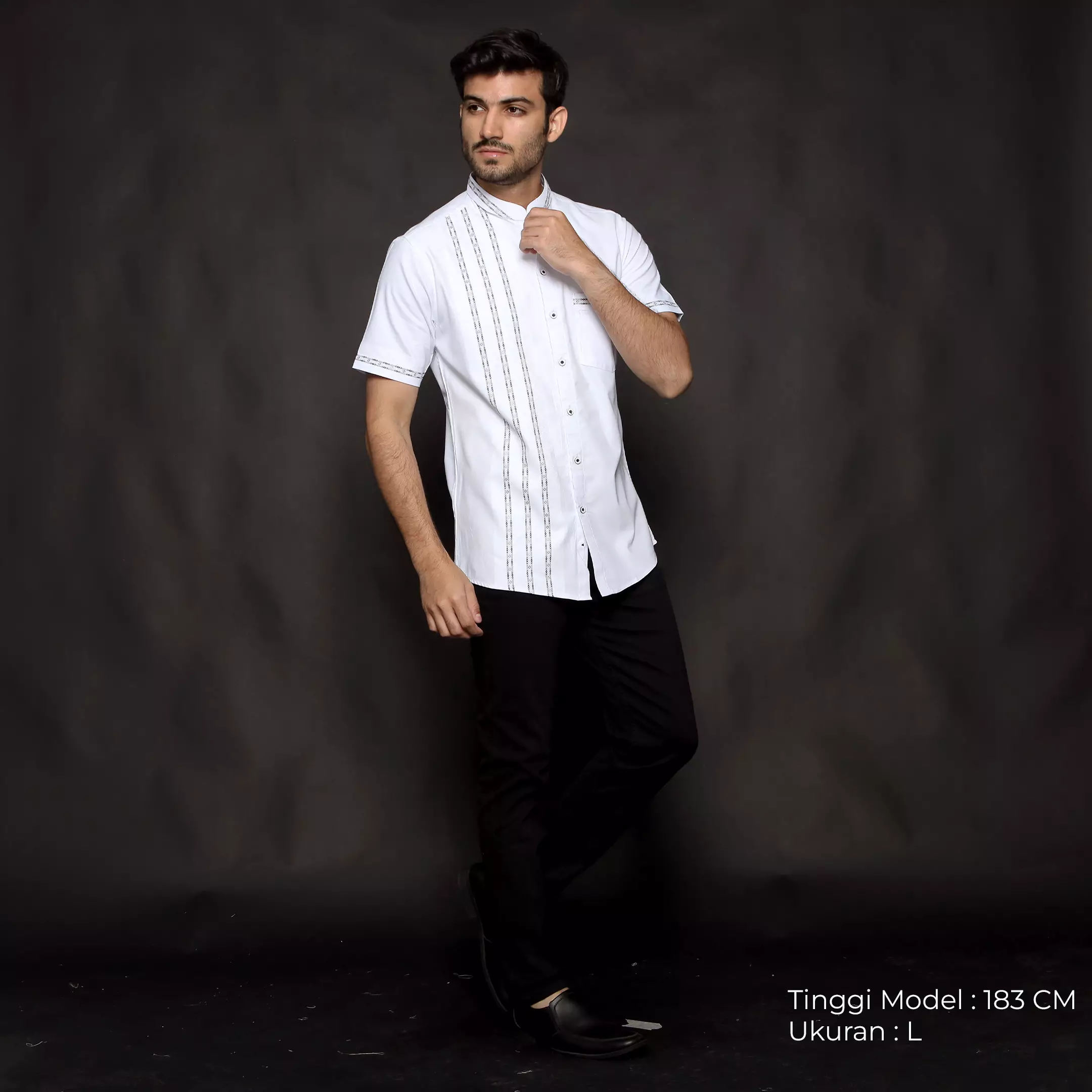 Casella Baju Koko Pria Lengan Pendek Exclusive | Baju Koko Azhar Lengan Pendek 4076 White