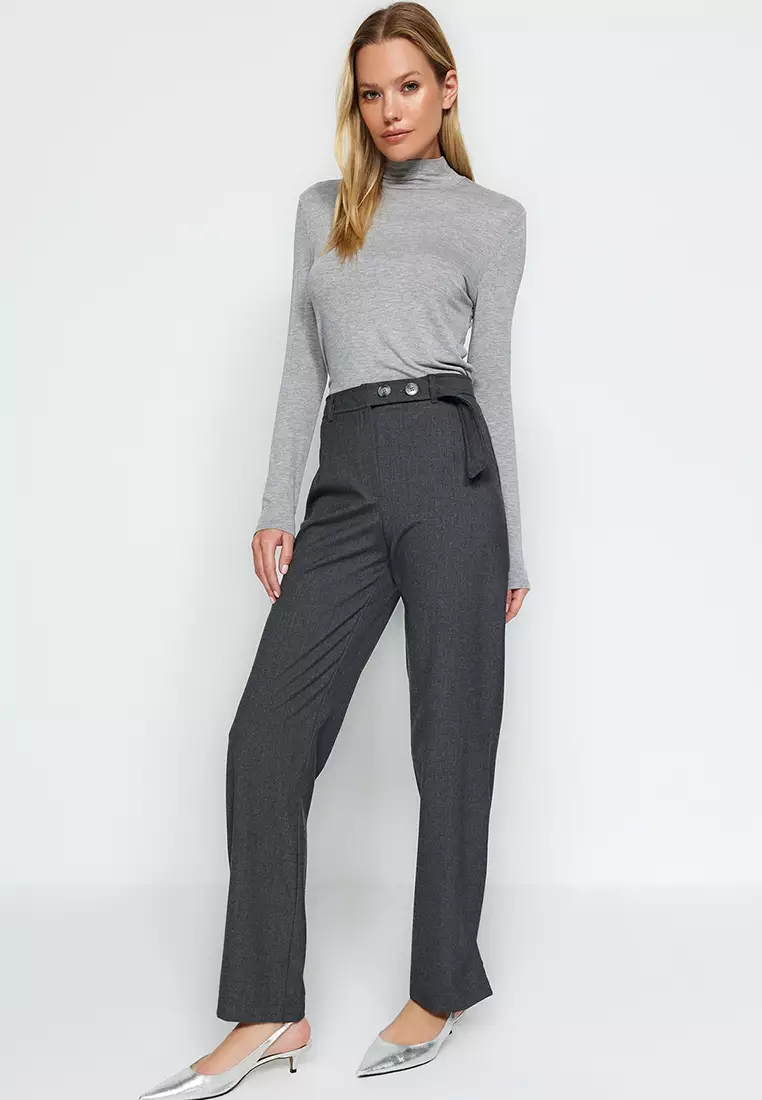 Buy Trendyol Waist Detail Pants 2024 Online | ZALORA Singapore