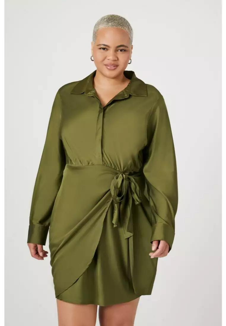 Forever 21 hot sale green wrap dress