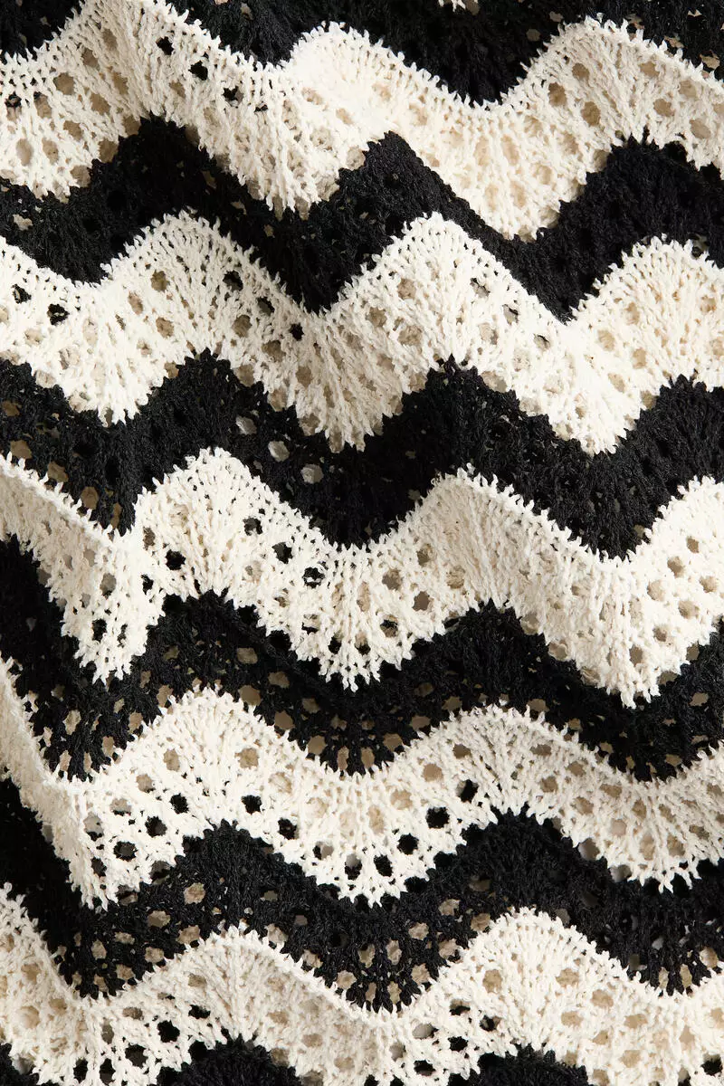 Wide textured-knit trousers