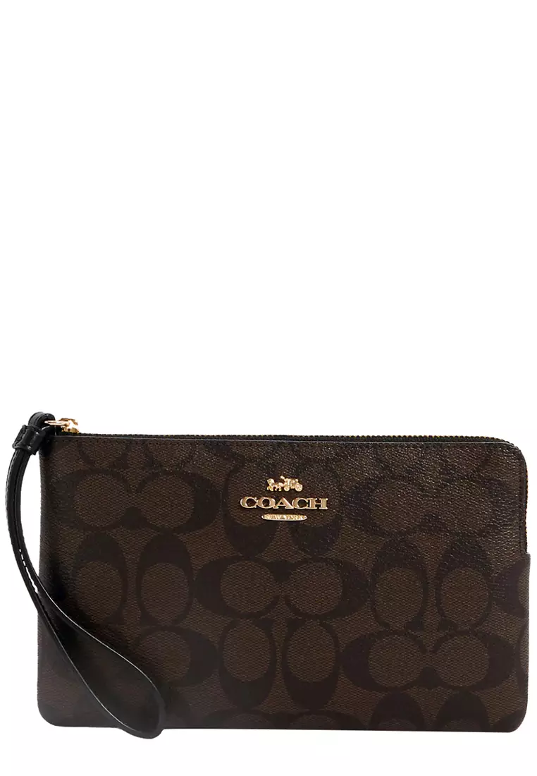 Coach Designer Zip Wristlet in Signature Canvas Brown & Taupe - $61 New  With Tags - From Ashley