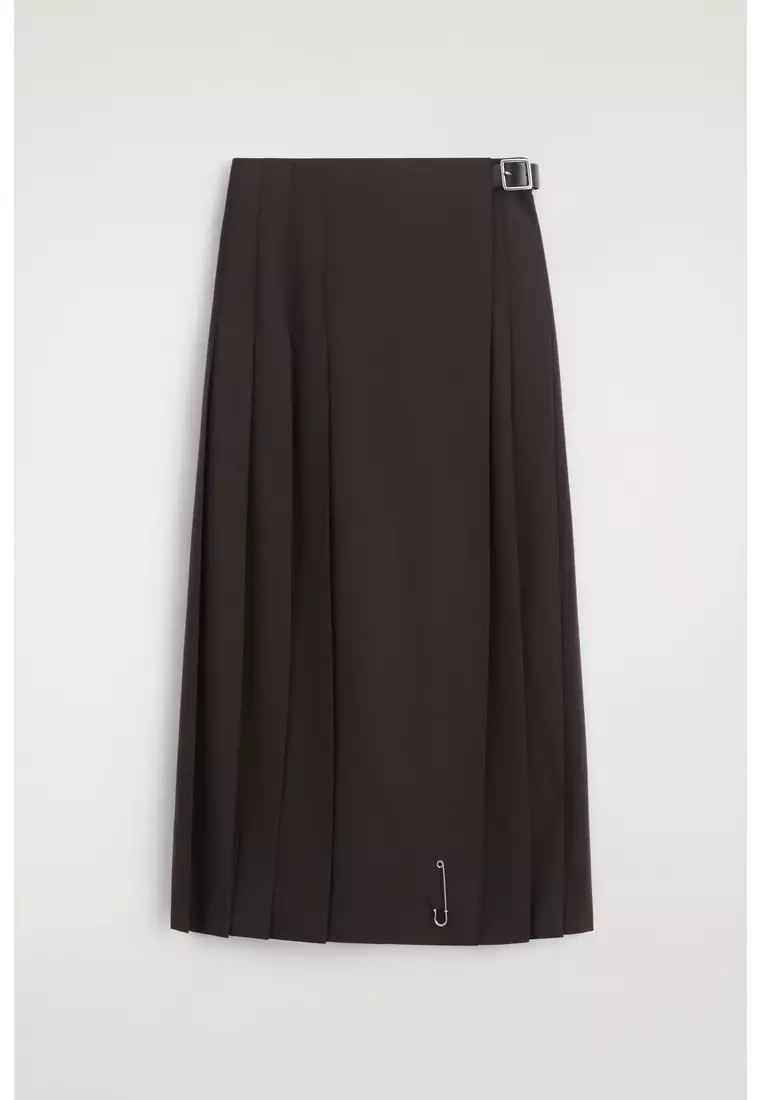 BELTED WOOL-BLEND MAXI KILT