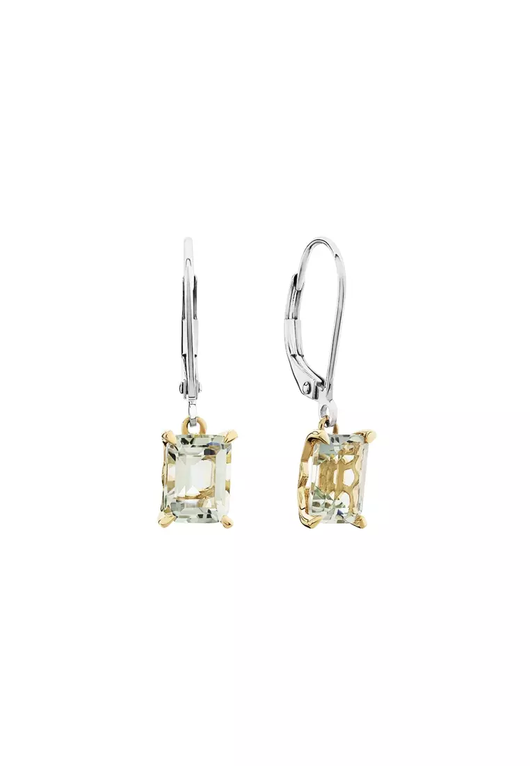 Buy Michael Hill Drop Earring with Green Amethyst in Sterling