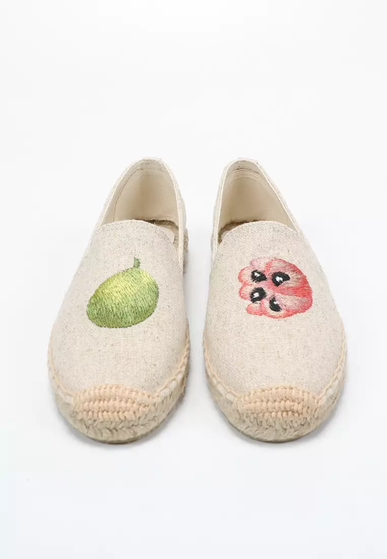Embroidered Linen Espadrilles HB012