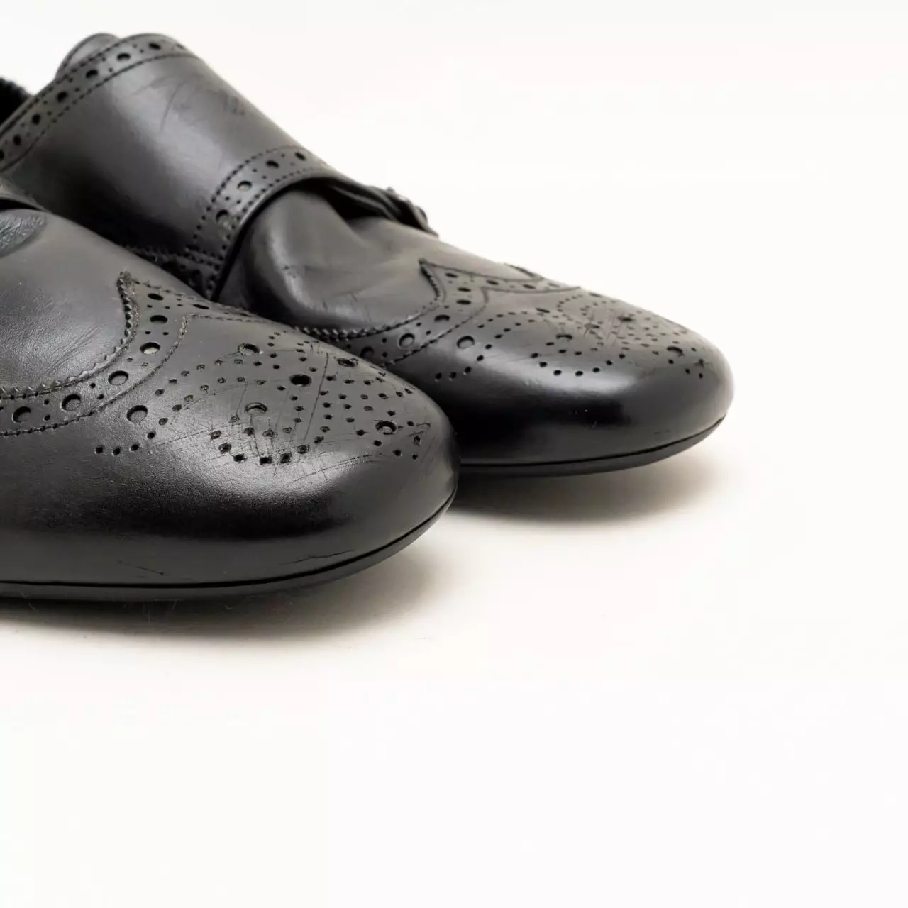 [5.5UPER DEALS] Shuffle Double Monk Strap Shoes Black