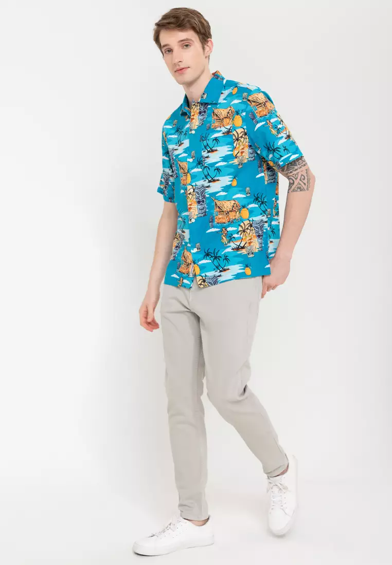 Buy Original Penguin Woven Shirt Tiki Print 2023 Online