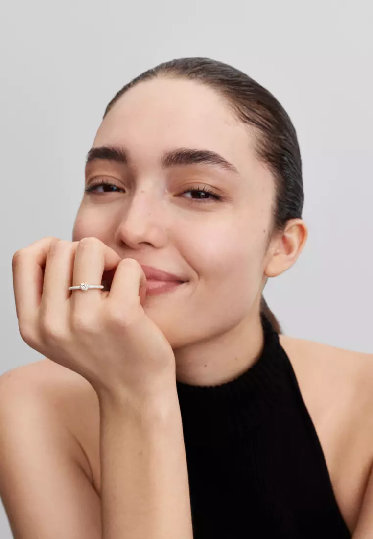 Pandora ME 14K Gold Plated White Chakra Heart Ring