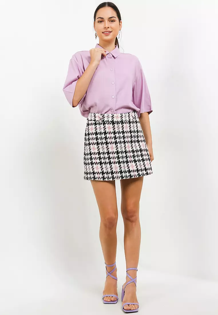 Kemeja Wanita Aurel Purple Pink