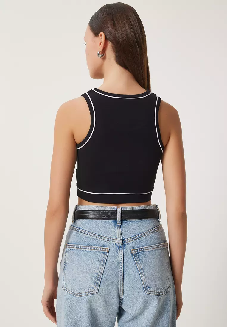 Contrast Cropped Tank Top