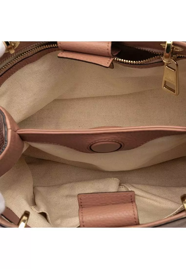 Pre-Loved Gucci Small Calfskin Bamboo Shopper Satchel