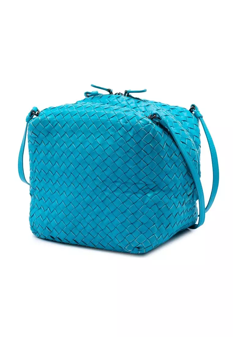 Pre-Loved Bottega Veneta Nappa Intrecciato Cube Crossbody