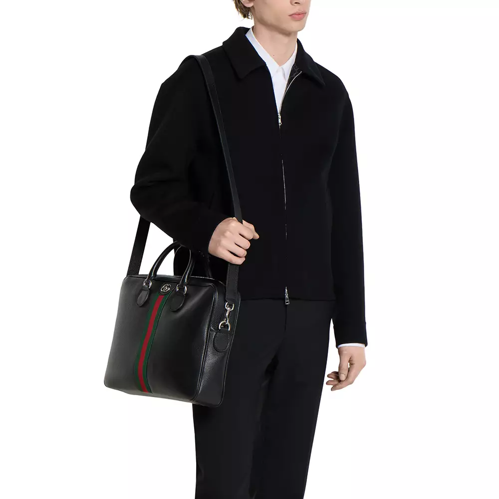 Jual Gucci Ophidia with Red Green Web Large Briefcase Leather Bag