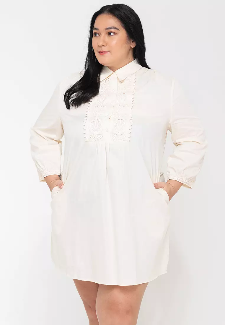 Buy BADOMODA Calandria Lace Bib Shirt Dress 2025 Online ZALORA
