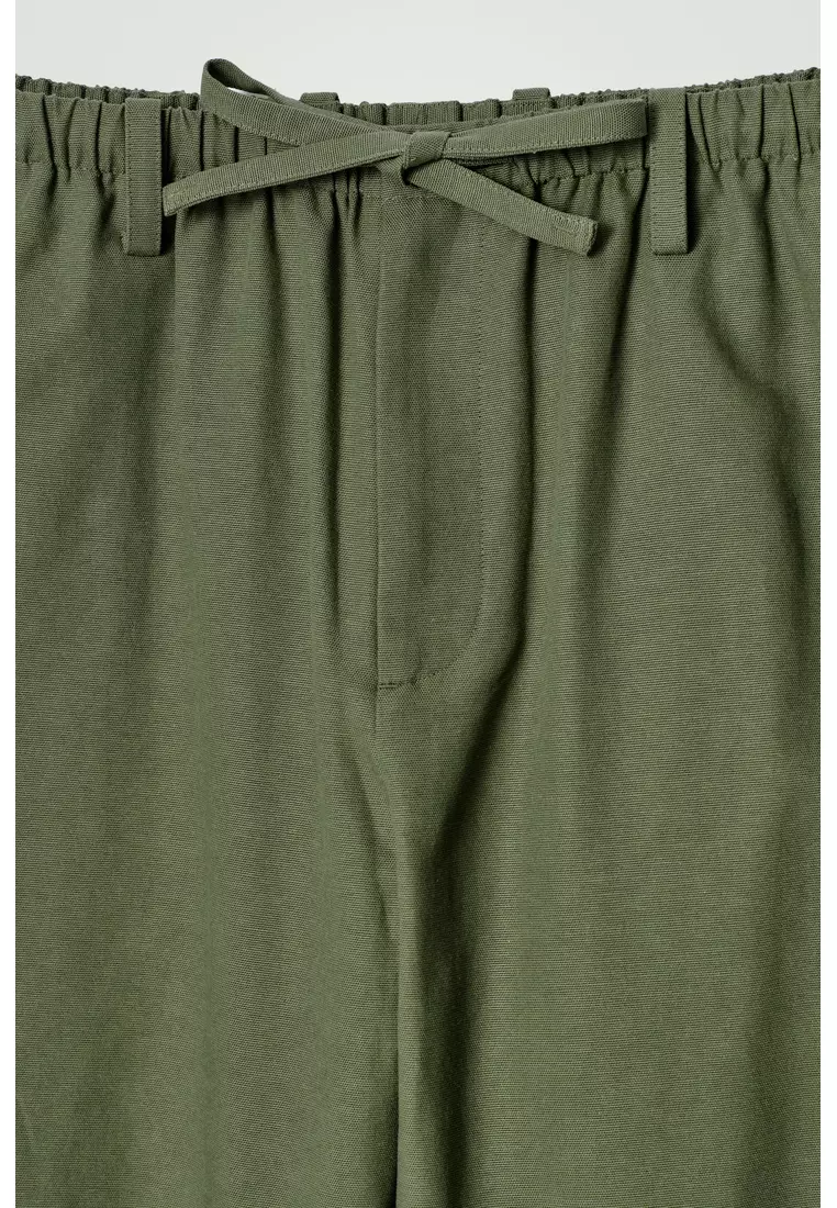 BARREL-LEG DRAWSTRING TROUSERS