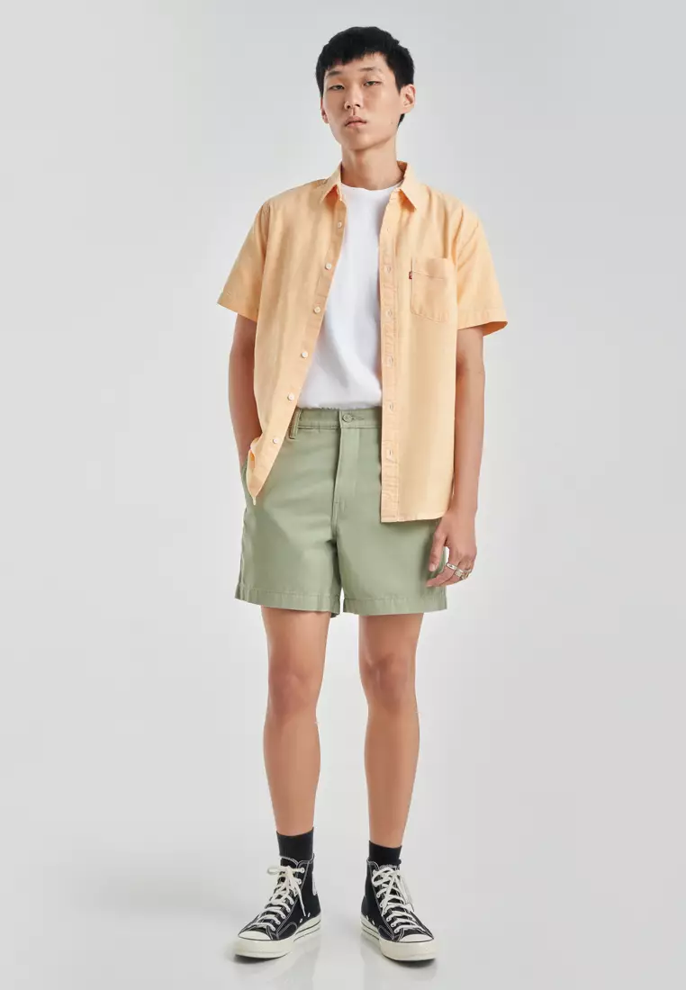 Khaki on sale levi shorts