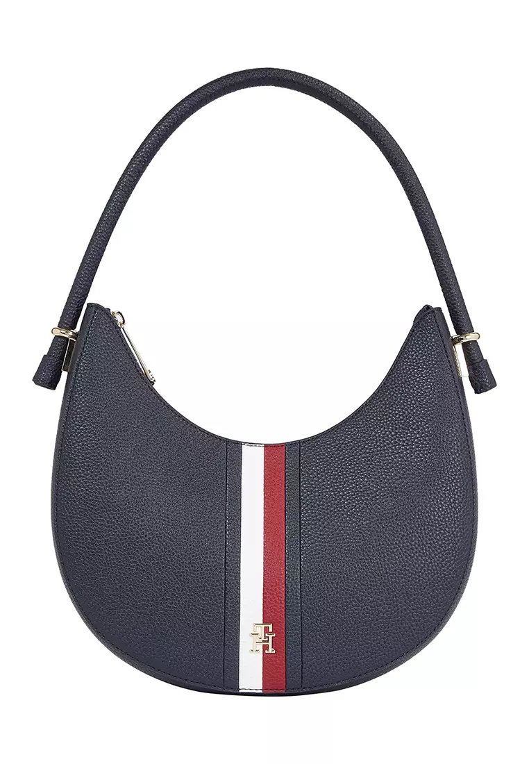 Tommy Hilfiger Women's Logo Charm Crescent Shoulder Bag