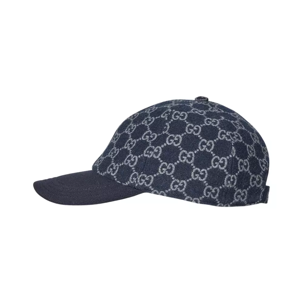 GG Knit Fabric Baseball Hat Blue Light Blue