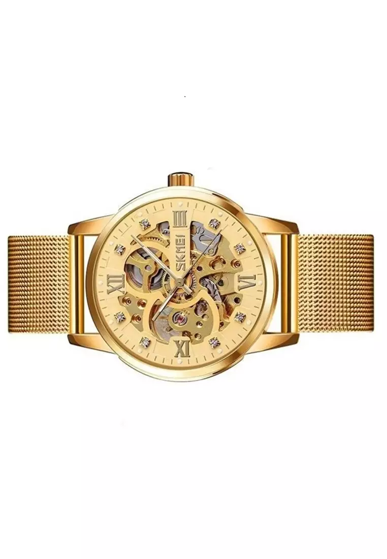 Jam Tangan Casual Mechanical Pria Automatic Movement Strap Tali Material Stainless Steel SL98 ORIGINAL