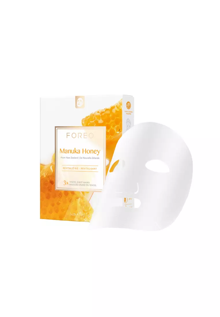 FOREO Sheet Mask Farm to Face Collection Facial Mask - Full Face Masks Packs | Beauty & Personal Care |For All Skin Types  | 3 pcs/pack | All Natural-Manuka Honey