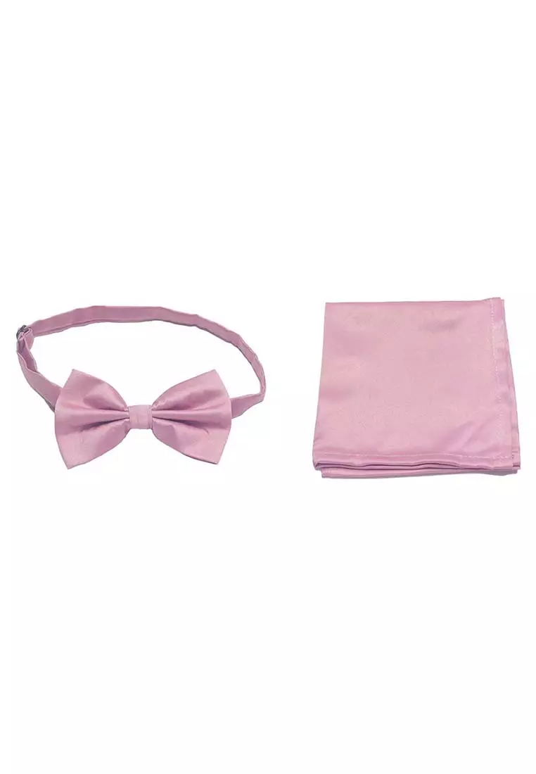 Houseofcuff Dasi Kupu Bowtie Pocket Square Saputangan Dusty Pink A17