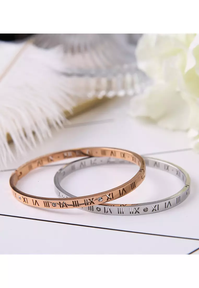 Chantal Roman Numeral Couple Bangle Set