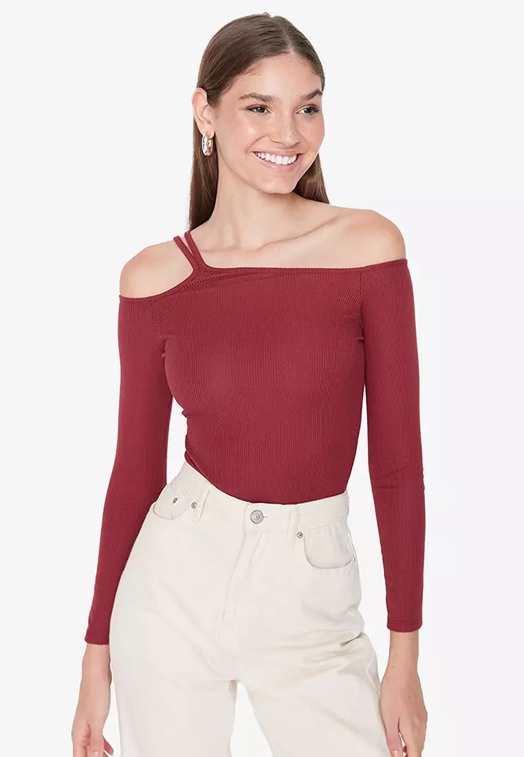 Buy Trendyol Burgundy Bodysuit Online | ZALORA Malaysia