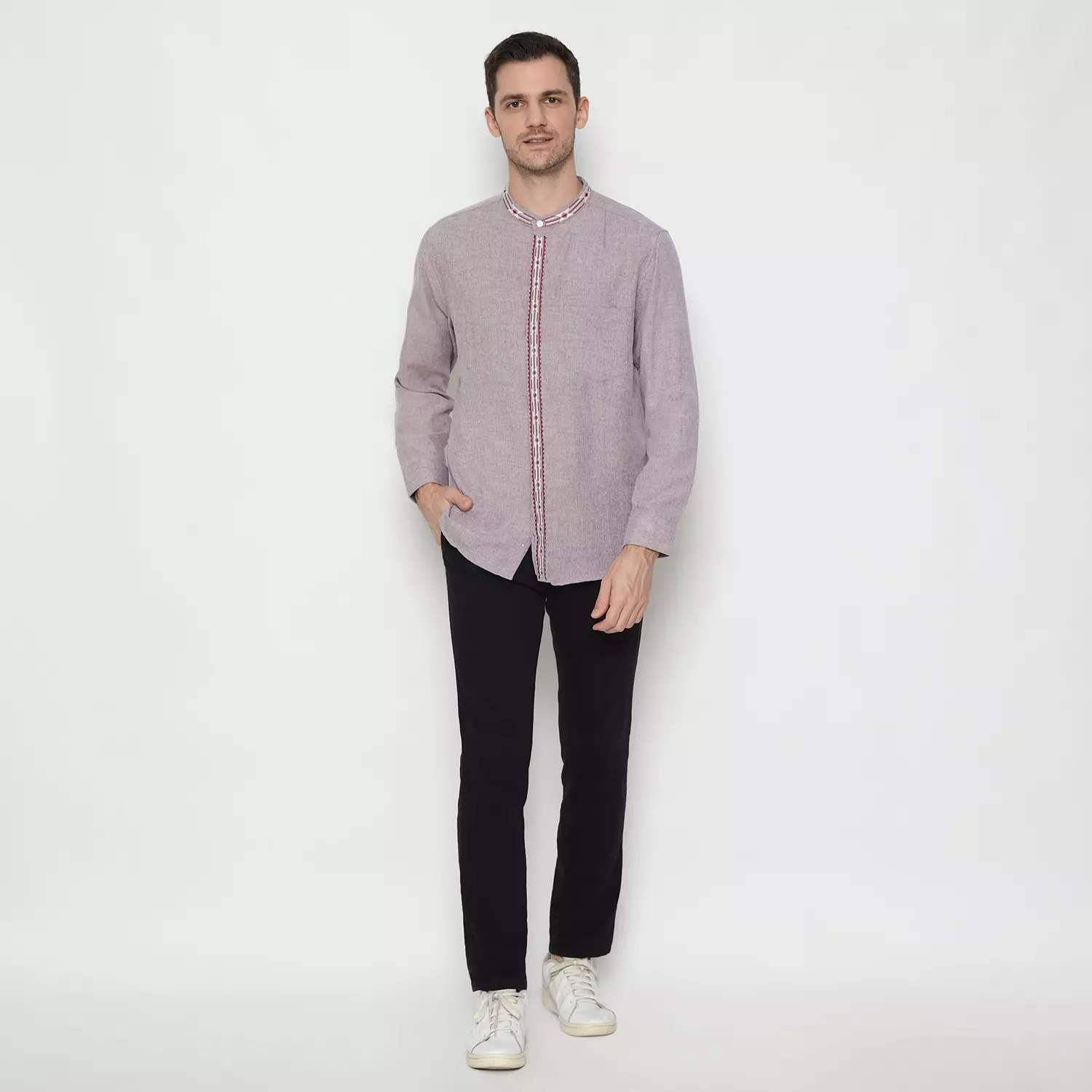 Platini Kemeja Pria Koko Shanghai Lengan Panjang Katun 06101.44 PURPLE