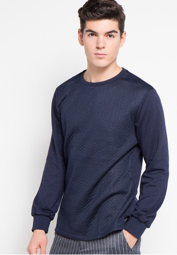 Zigzag Textured Sweatshirt