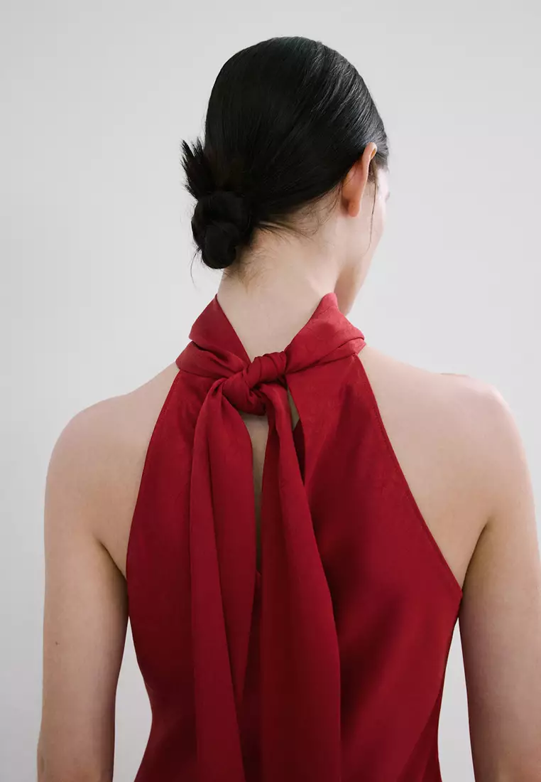Halter-Neck Dress With Bow
