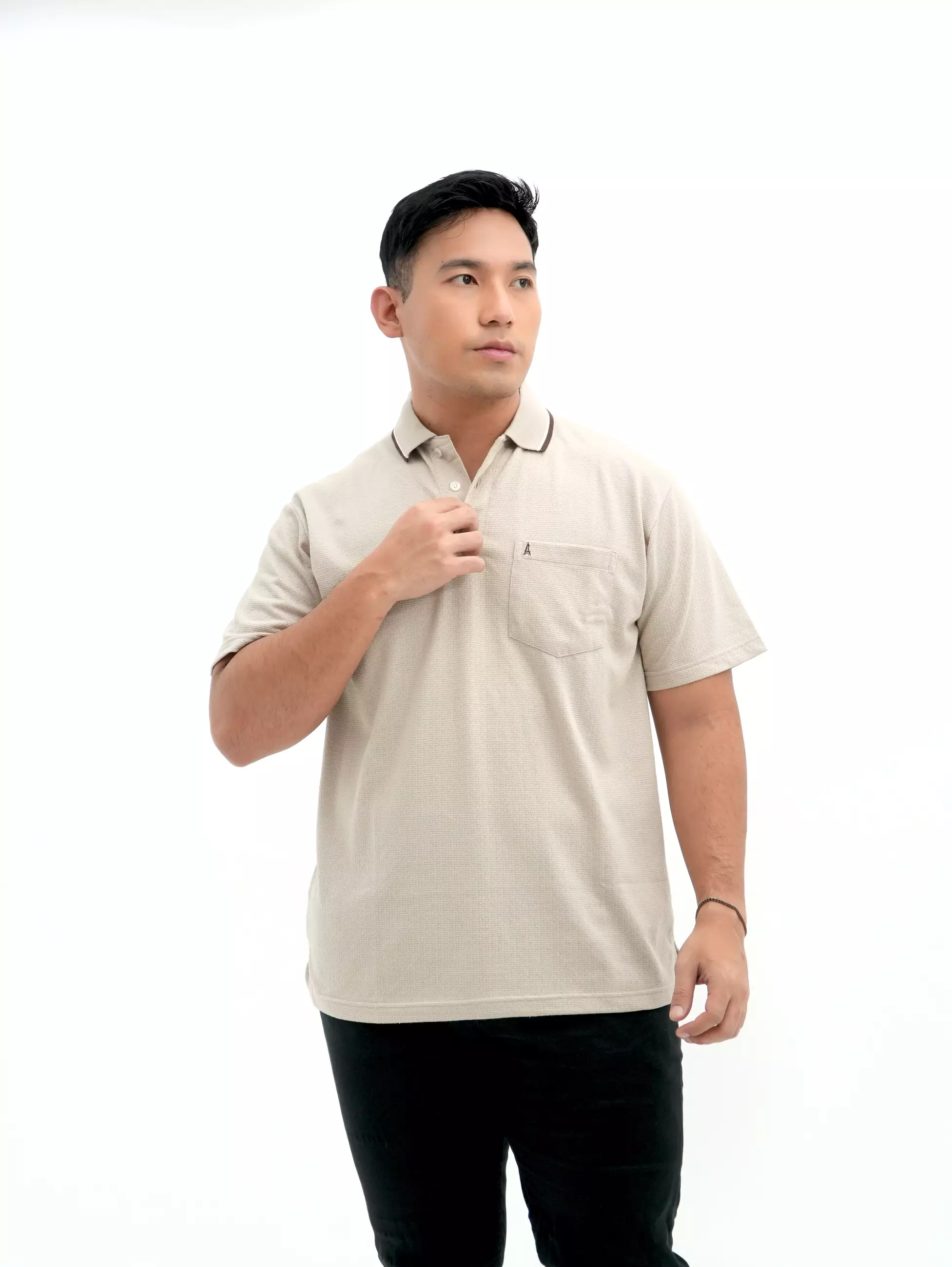 Polo Shirt Lengan Pendek Krem 3455