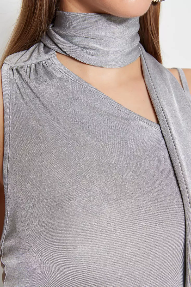 Knitted Sparkling Evening Dress with Accessories