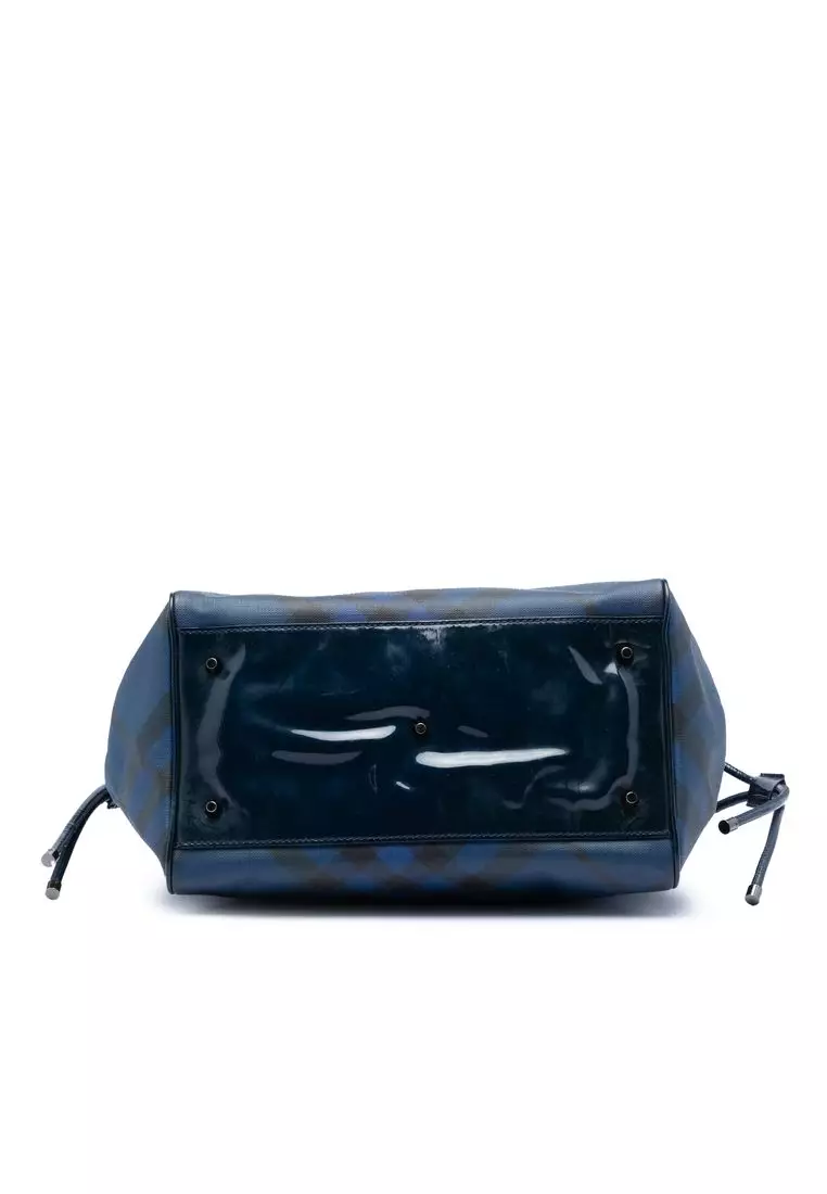 Pre-Loved Burberry Supernova Check Ombre Coated Canvas Bilmore Tote