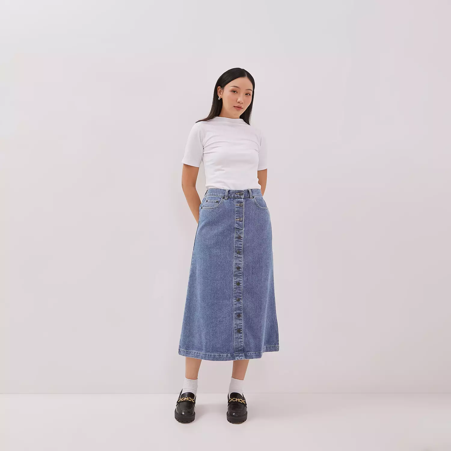 DUST Rok Denim Ranuna Medium Light Blue (D.21141)